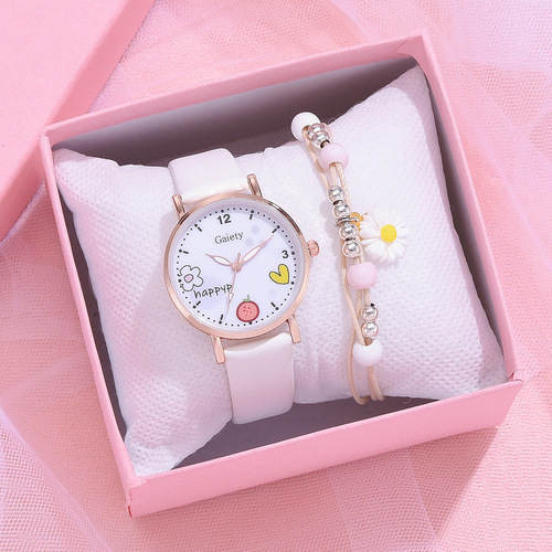 gaiety new ladies is style pu strap watch bracelet combination set student girl gift factory wholesale