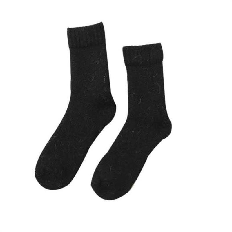 Otoño e invierno engrosado con forro polar cálido calcetines de lana para hombres y mujeres absorbentes de sudor resistente al frío Toalla de color sólido calcetines de algodón largos calcetines de Terry