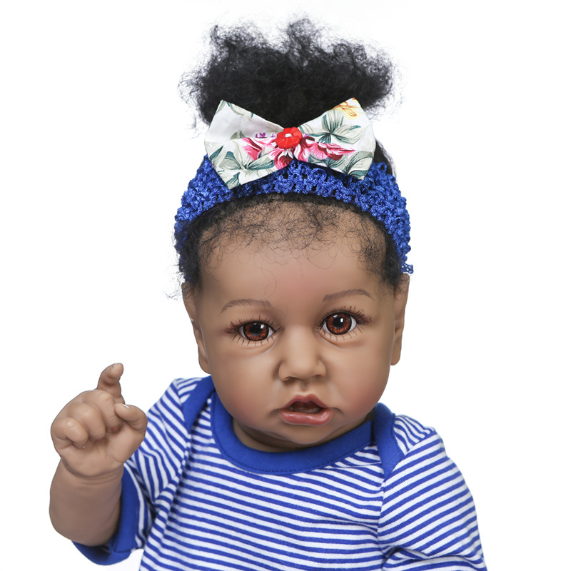 Renacer Saskia afroamericano bebé niña simulación bebé renacido muñeca
