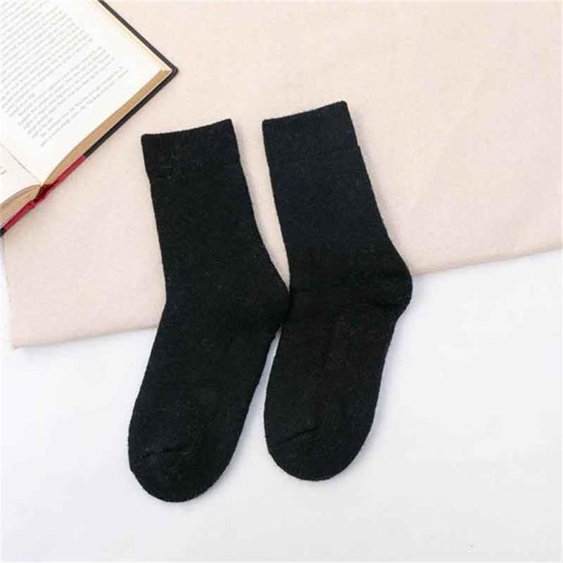 Otoño e invierno engrosado con forro polar cálido calcetines de lana para hombres y mujeres absorbentes de sudor resistente al frío Toalla de color sólido calcetines de algodón largos calcetines de Terry