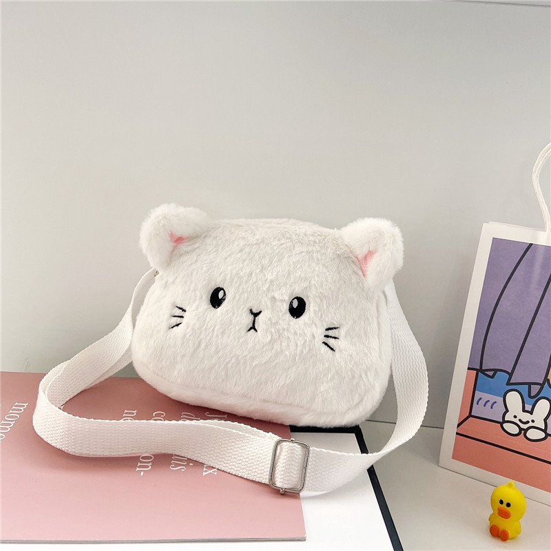 Nueva felpa de dibujos animados niños bolsa de regalo 2020 estilo coreano moderno lindo gatito moneda monedero niñas hombro Messenger Bag