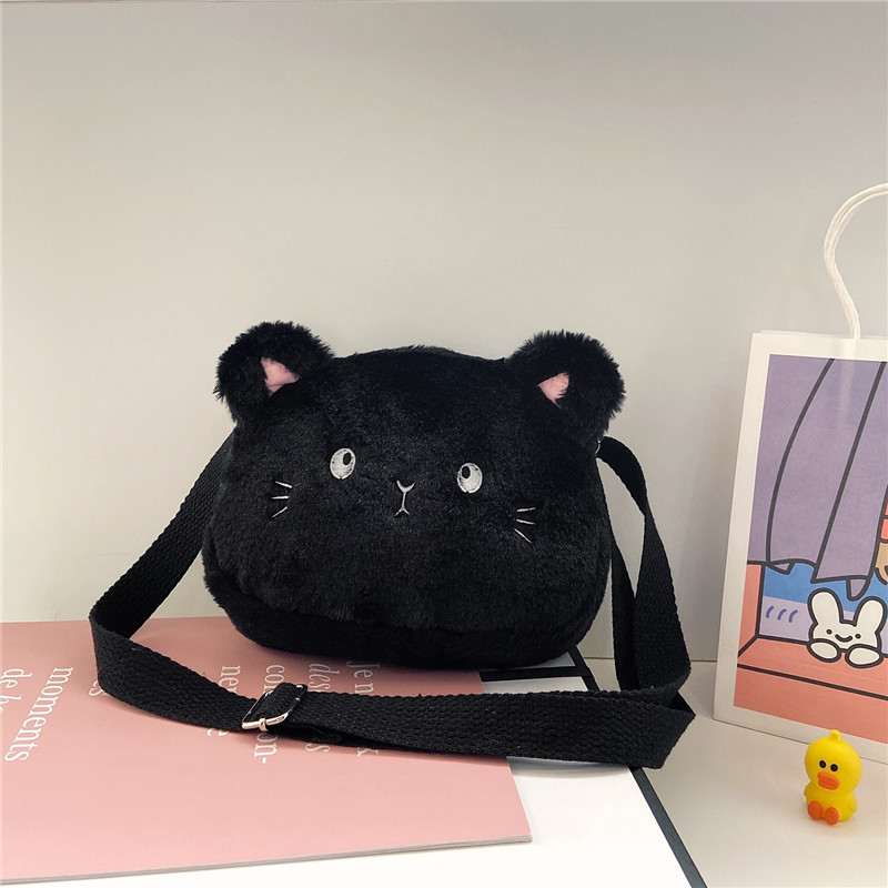 Nueva felpa de dibujos animados niños bolsa de regalo 2020 estilo coreano moderno lindo gatito moneda monedero niñas hombro Messenger Bag