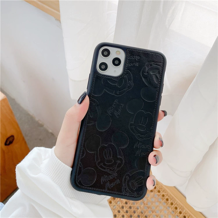 Чехол для телефона Apple совместим с iPhone 11–16, экокожа, дизайн «Микки», защитный