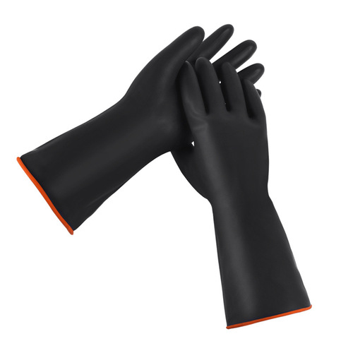 Latex rubber acid and alkali resistant industrial gloves, waterproof, labor protection, wear-resistant, thickened work, chemical proof, laboratory anti-corrosion