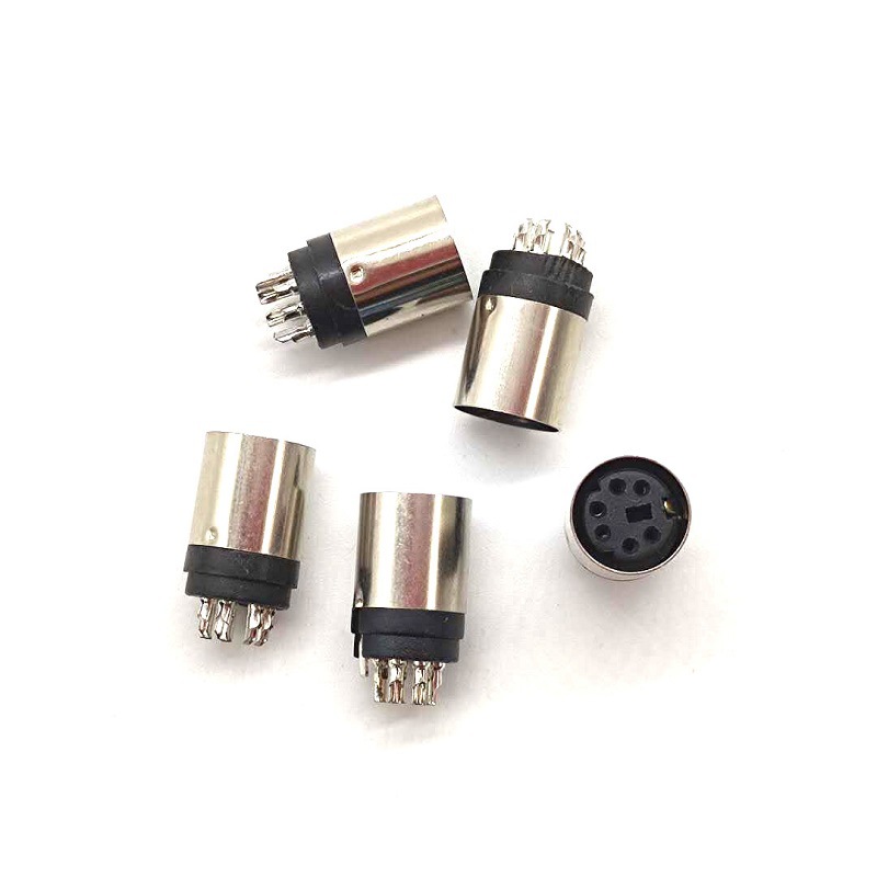 MINI DIN 6P  键盘鼠标 铜壳镀镍 S端子  工业线材配套MINI DIN6P