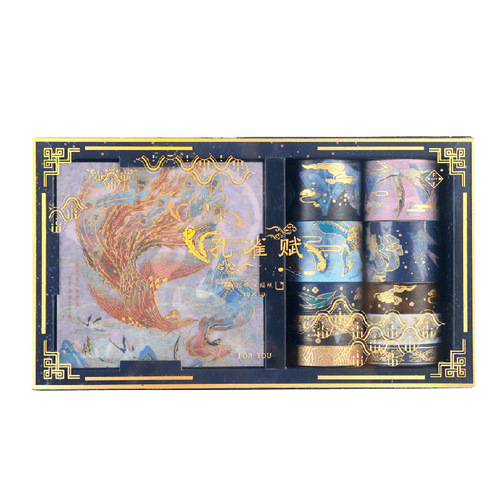 Fuyou 10×10 Sticker Tape Gift Box Luoshen Fu Series Bronzing Fantasy Student Account Decoration Stickers