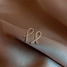设计师款交织的心耳钉韩国气质女小巧耳环年新款耳饰心形韩风