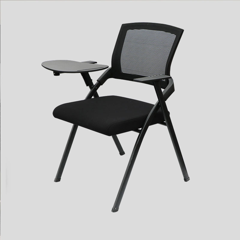 Folding Computer Chair with Writing Board, Simple Office Chair with Wheels, Mesh Chair, Foldable Desk Chair
