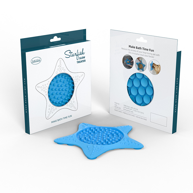 Amazon nueva estrella de mar mascota lamiendo pad alimentador de comida lenta lamiendo pad lechón plato de comida lenta para perros