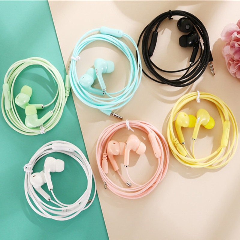 Cross-border hot selling U38 U28 headphones 3 generation Macaron color wire control headphones Android mobile phone universal headphones