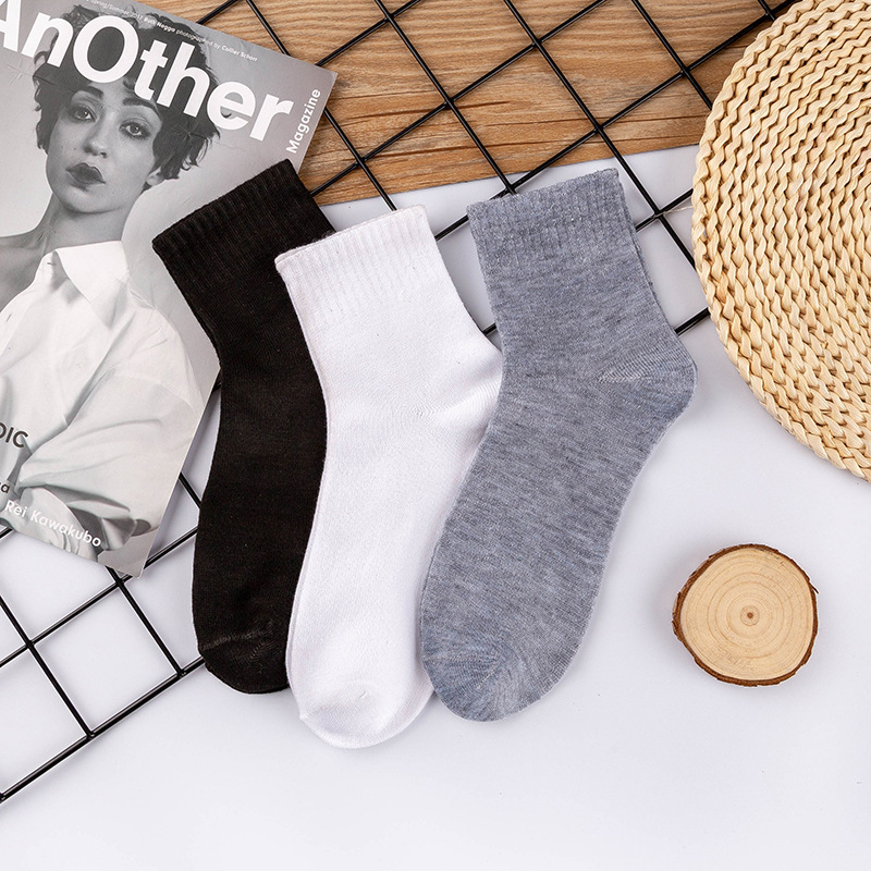 Socks Men's Solid Color Mid-Calf Sports Socks Autumn and Winter Casual Business Versatile Street Stall Foot Bath Socks Manufacturer Wholesale Socks Men's Solid Color Mid-Calf Sports Socks Autumn and Winter Casual Business Versatile Street Stall Foot Bath Socks Manufacturer Wholesale