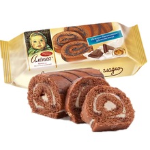 俄罗斯进口爱莲巧牌大头娃娃巧克力蛋糕卷小牛蛋糕休闲零食批发