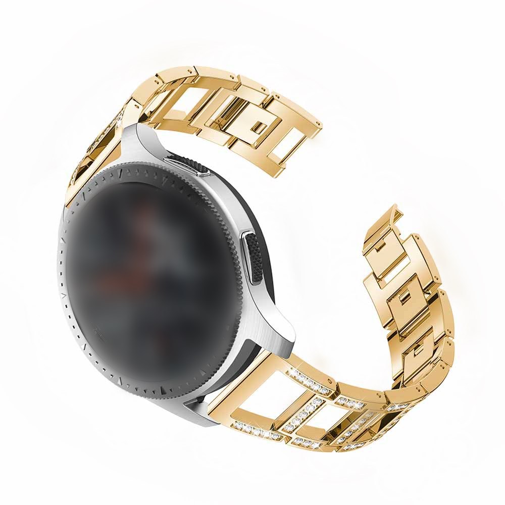 For Samsung Galaxy Watch 46mm SM-R800 Metal Stainless Steel Trapezoidal Diamond Chain Band