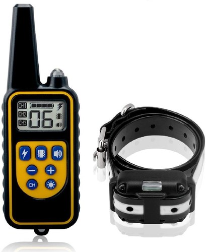 Dog training device, bark stopper, rechargeable, waterproof, anti-barking, 800-meter remote control electric shock collar for pets