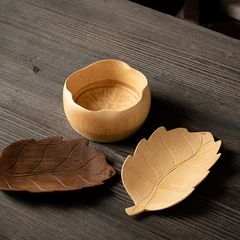 Tea point Chinese Zen afternoon tea fruit snacks nuts small plate tray, unique shaped leaf trays, direct factory sale