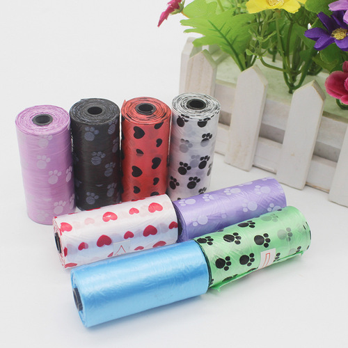 Stitch pet waste bags, dog cleaning and picking up 15 per roll, pet supplies wholesale, pet cleaning supplies 6