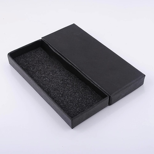 Dimension 130*55*17mm Universal Long Black Box Keychain Box High-End Black Paper Card Box BZH-015