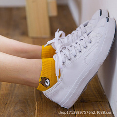 襪子女春夏四季 ins小熊襪子女士低幫淺口船襪短襪批發襪