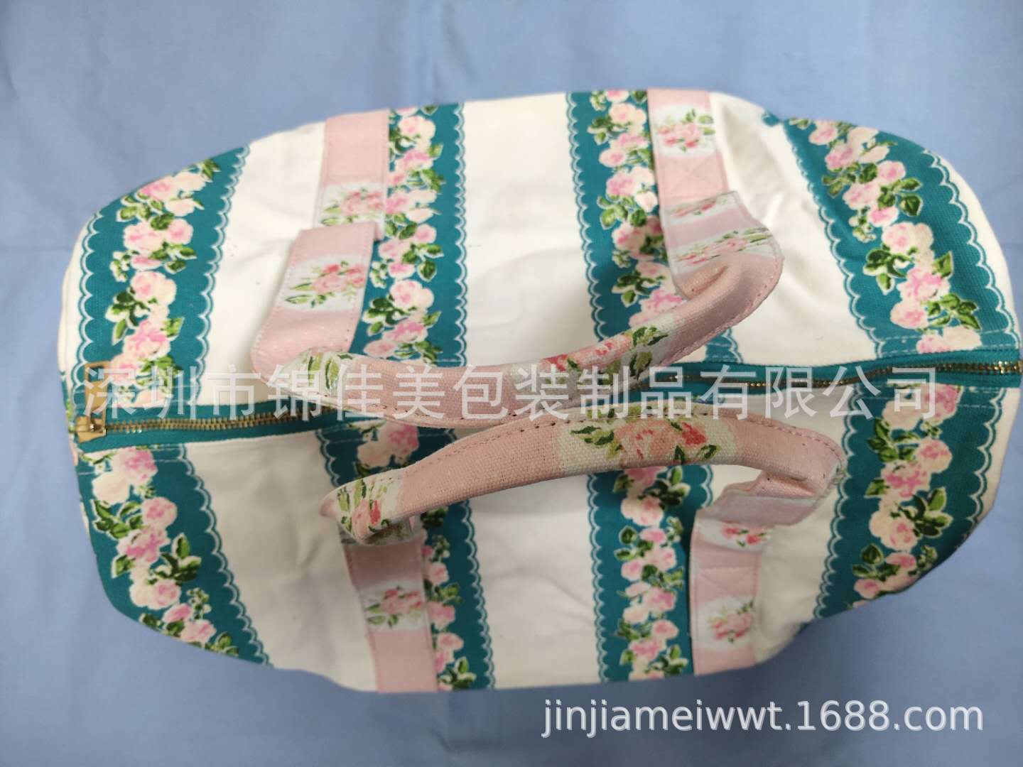 花棉麻旅行包 休闲印花 帆布包 潮流手提包