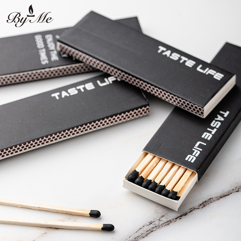 Byme Scented Candle Match 12 Pieces Wooden Stem Match Box Handmade Wooden Gift Box Simple Fragrance