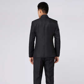 男士中山装立领套装修身青年西服中式新郎礼服舞台合唱主持演出服