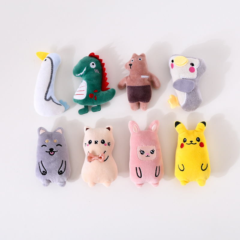 Amazon mascota incorporada campana catnip interactivo de dibujos animados de peluche de juguete gato auto-mordida calmante muñeca
