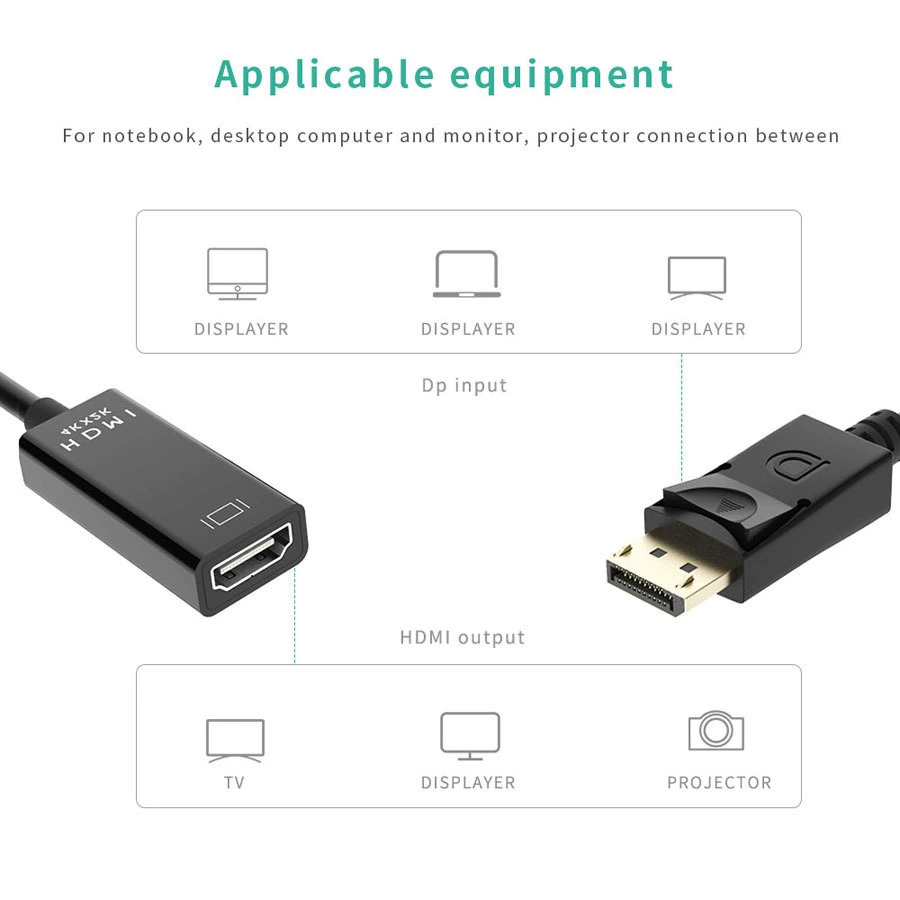 Большой DP в HDMI линия публичный переход материнский конвертер маленькая оболочка глянцевый 4K 1080P DP TO HDMI передача