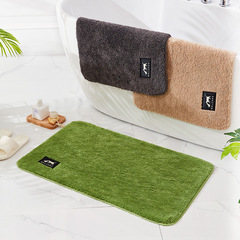 Cross-border solid color low pile velvet home foot mat, bedroom door bathroom anti-slip mat, absorbent carpet mat