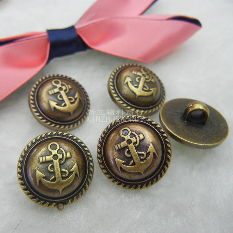 复古船锚高脚纽扣扣子批发蘑菇纽扣头饰DIY批发厂家直销古铜色扣
