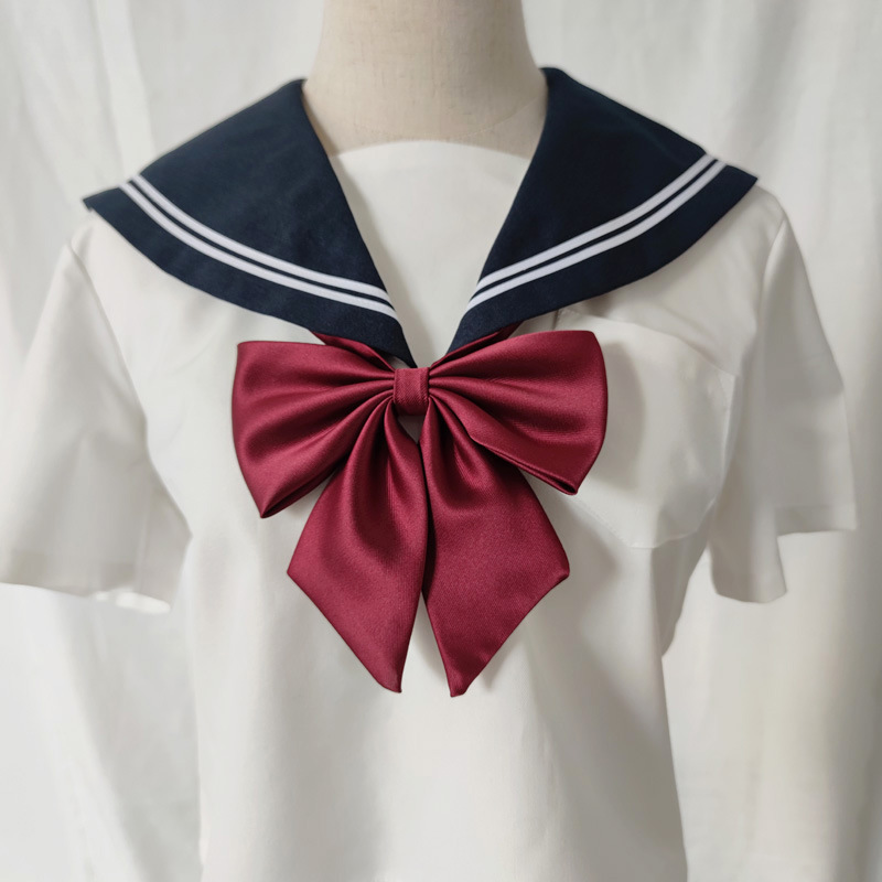 4-Color japonés pajarita collar flor bowknot traje de marinero color sólido gran tamaño gigante pluma raíz uniforme accesorios Decoración