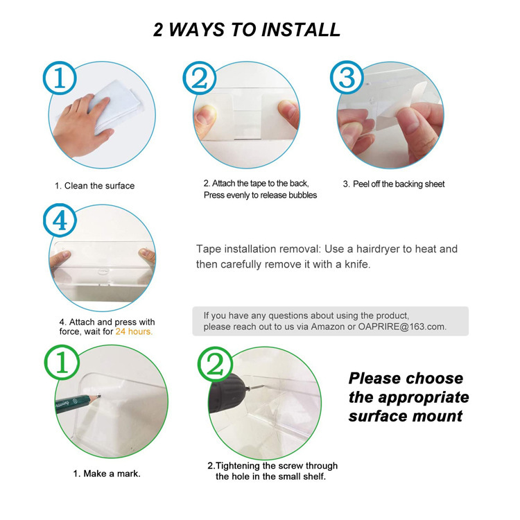 Estante de almacenamiento de altavoces de acrílico de pared Estante flotante de agujero transparente caliente transfronterizo