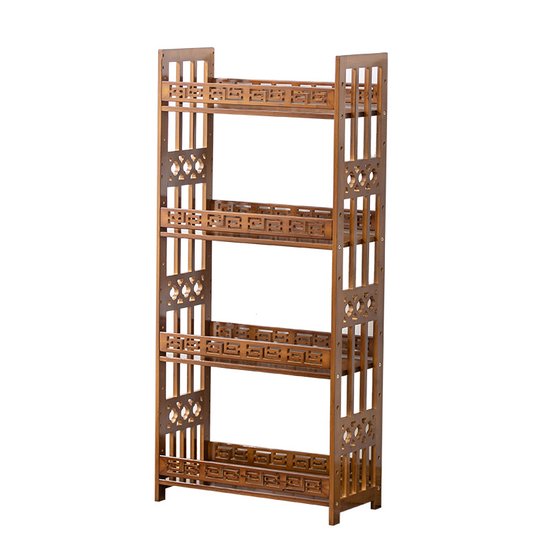 Nuevo estilo chino piso multi-capa estante sala de estar estantería antigua cocina ajustable estante decorativo estante de exhibición