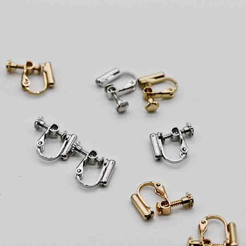 diy copper ear clip jewelry accessories without ear hole accessories universal rotating screw ear clip converter color retention plating