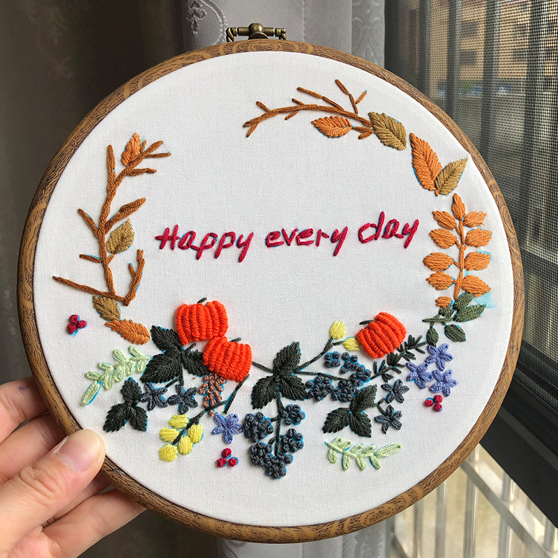 Nuevos productos bordados DIY estereoscópicos hechos a mano creativos base de tela bordado paquete de material de flores