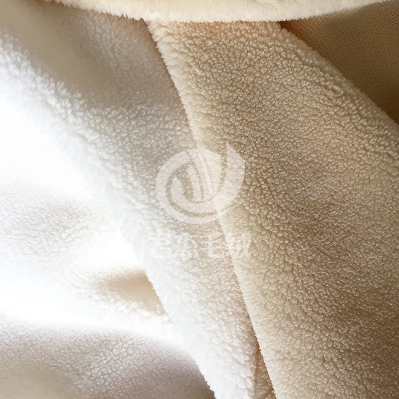 现货供应单面小颗粒羊剪绒绒摇粒绒服装鞋帽皮草家纺用料植绒布