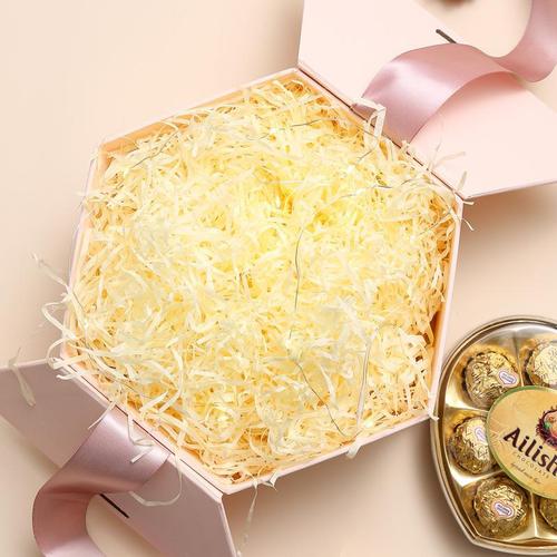 Factory wholesale 1 kg colored shredded paper ribbon gift box decoration filling wedding souvenirs packaging raffia grass 