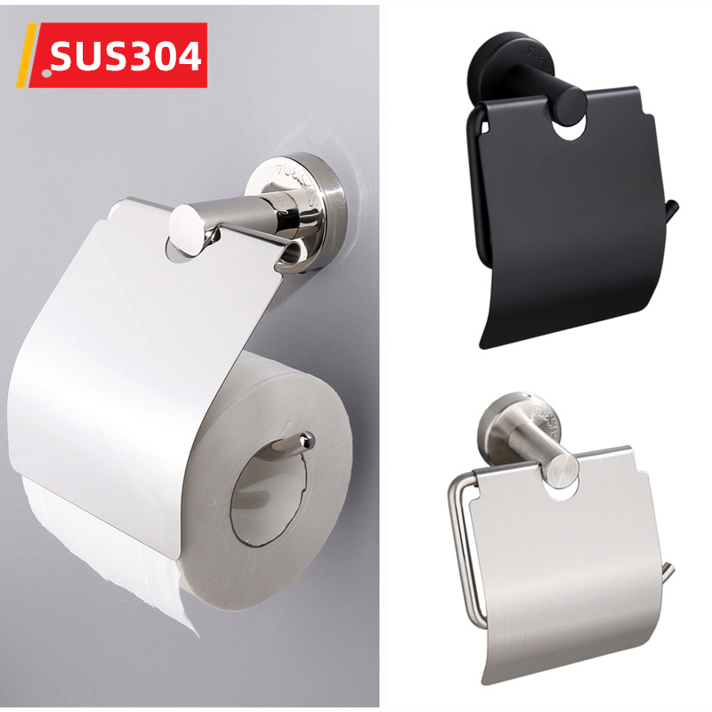Bathroom Roll Paper Holder Creative Wall-mounted Toilet Paper Holder Cross-border Toilet Stainless Steel Tissue Holder Toilet Hand Paper Holder