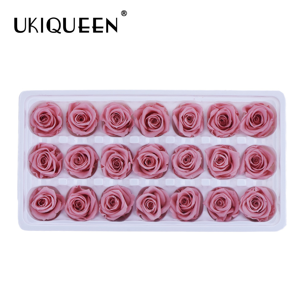 2-3cm 21 pequeñas flores Paquete de grado A DIY Eternal Rose flor cabeza caja de regalo material de preservación de la flor al por mayor Yunnan Kunming