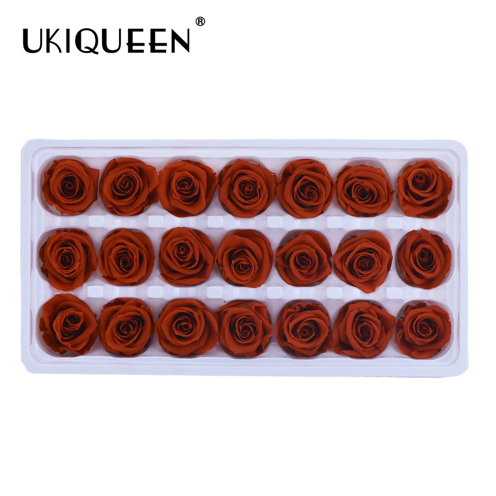 2-3cm 21 pequeñas flores Paquete de grado A DIY Eternal Rose flor cabeza caja de regalo material de preservación de la flor al por mayor Yunnan Kunming