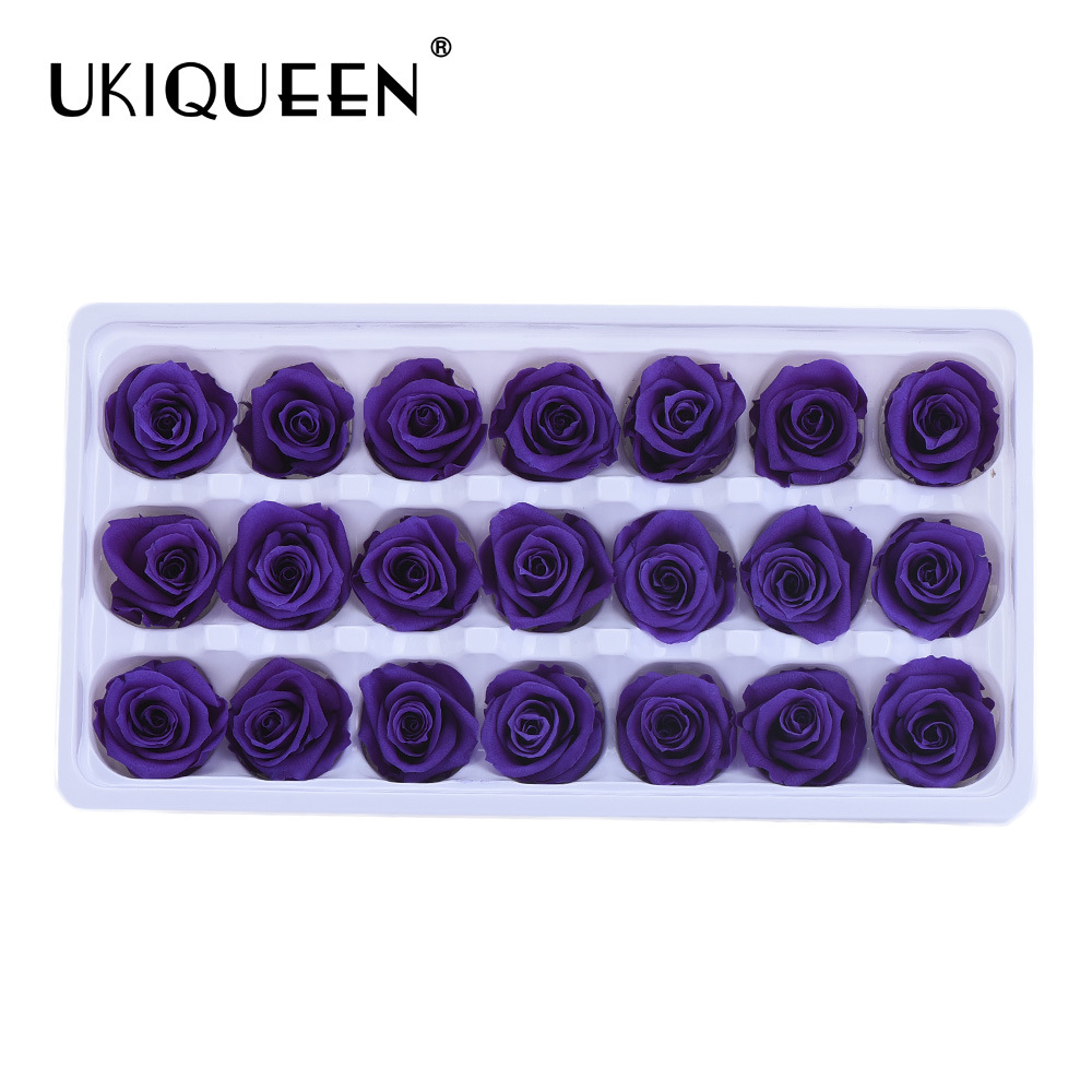 2-3cm 21 pequeñas flores Paquete de grado A DIY Eternal Rose flor cabeza caja de regalo material de preservación de la flor al por mayor Yunnan Kunming