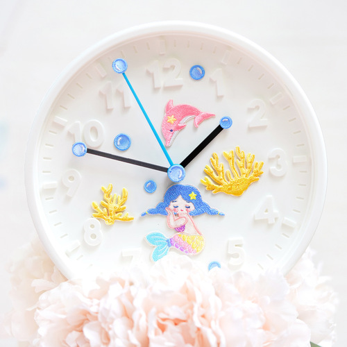 Coral Mermaid Dolphin Shell Embroidery Sticker Switch Sticker Mobile Phone Case Tablet Decoration DIY Clothes Wholesale