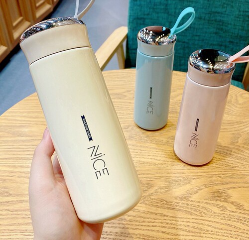 Creative and Fashion Double-Layer Glass Water Cup for Students, On-the-Go Cup, Festival Gift, Advertised Cup with LOGO Printing