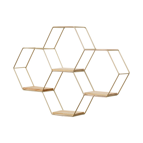 Nordic ins style wall storage rack living room room wall hanging creative wall hexagonal combination storage rack