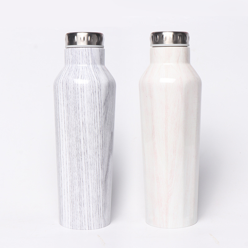 Grano de madera serie taza de vacío de acero inoxidable creativo deportes al aire libre hervidor de madera grano 304 taza de acero inoxidable al por mayor