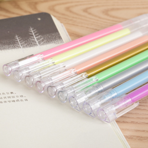 Pastel highlight pen pastel pen student mark color office stationery flash pen large capacity diy photo album black card