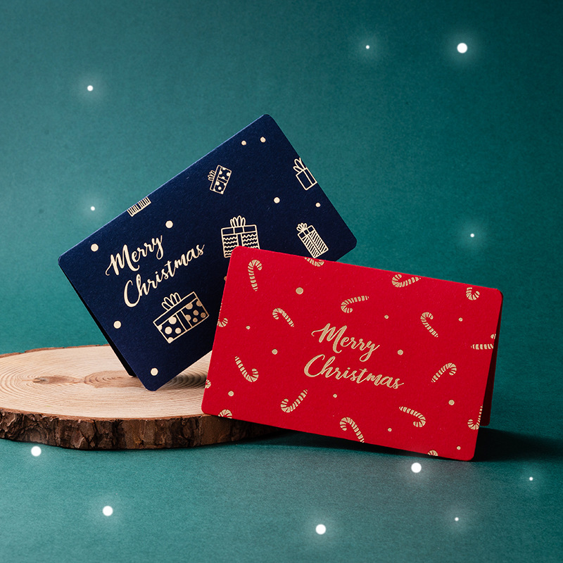 Christmas Gilded Gift greeting card blessing creative cute high sense diy English card with envelope message card