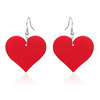 Red earrings, accessory heart-shaped for St. Valentine's Day with letters, wish, European style, Amazon