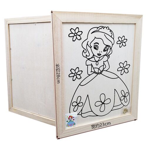 Direct selling children's coloring DIY hand-painted graffiti coloring wood frame painting coloring painting watercolor painting graffiti painting