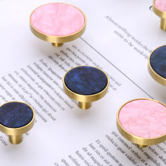 Modern Chinese style pure copper handle shell brass gold color cabinet wardrobe cabinet door handles drawer Nordic modern minimalist