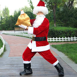 圣诞节老人衣服装扮欧美圣诞派对表演出服饰成人男款加大衣服装扮